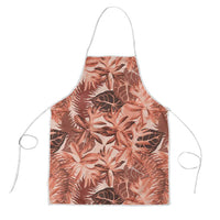 Hawaii Red Brown Tropical Leaves Apron - Polynesian Pride