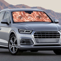 Hawaii Red Brown Tropical Leaves Auto Sun Shade - Polynesian Pride