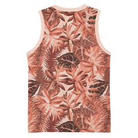 Hawaii Red Brown Tropical Leaves Basketball Jersey LT01 - Polynesian Pride