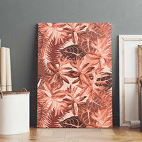 Hawaii Red Brown Tropical Leaves Canvas Wall Art - Polynesian Pride