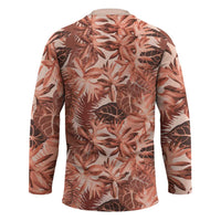 Hawaii Red Brown Tropical Leaves Hockey Jersey - Polynesian Pride