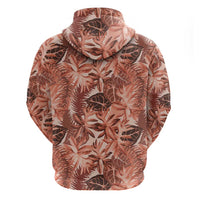 Hawaii Red Brown Tropical Leaves Hoodie - Polynesian Pride