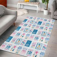 Hawaii Coastal Summer Postcard Area Rug
