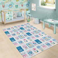 Hawaii Coastal Summer Postcard Area Rug