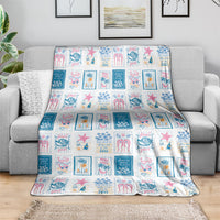 Hawaii Coastal Summer Postcard Blanket