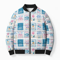 Hawaii Coastal Summer Postcard Bomber Puffer Jacket