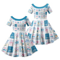 Hawaii Coastal Summer Postcard Family Matching Summer Maxi Dress and Hawaiian Shirt