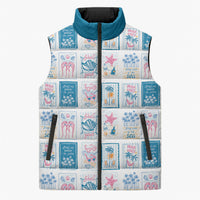 Hawaii Coastal Summer Postcard Sleeveless Puffer Jacket