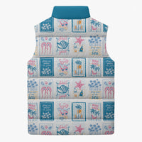 Hawaii Coastal Summer Postcard Sleeveless Puffer Jacket
