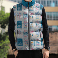 Hawaii Coastal Summer Postcard Sleeveless Puffer Jacket