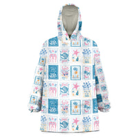 Hawaii Coastal Summer Postcard Wearable Blanket Hoodie