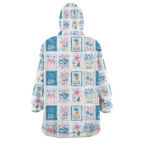 Hawaii Coastal Summer Postcard Wearable Blanket Hoodie