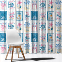 Hawaii Coastal Summer Postcard Window Curtain