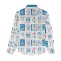 Hawaii Coastal Summer Postcard Women Casual Shirt