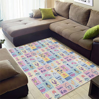 Aloha Summer Posters Grunge Textures Area Rug
