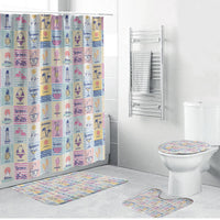 Aloha Summer Posters Grunge Textures Bathroom Set