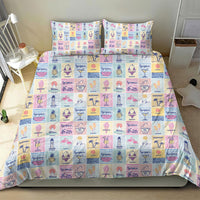 Aloha Summer Posters Grunge Textures Bedding Set