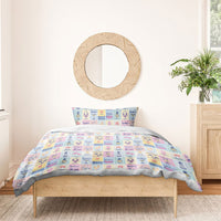 Aloha Summer Posters Grunge Textures Bedding Set