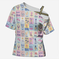 Aloha Summer Posters Grunge Textures Cross Shoulder Shirt