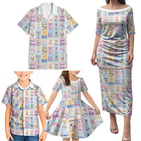 Aloha Summer Posters Grunge Textures Family Matching Puletasi and Hawaiian Shirt
