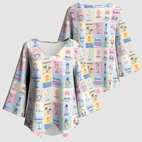 Aloha Summer Posters Grunge Textures Kimono Sleeve Blouse