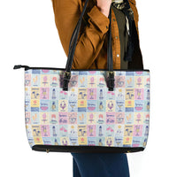 Aloha Summer Posters Grunge Textures Leather Tote Bag