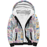 Aloha Summer Posters Grunge Textures Sherpa Hoodie