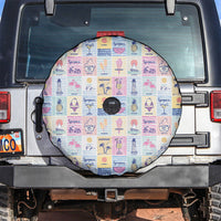 Aloha Summer Posters Grunge Textures Spare Tire Cover