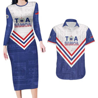 Custom Toa Samoa Rugby Couples Matching Long Sleeve Bodycon Dress and Hawaiian Shirt 1992-1993 Special Edition - Polynesian Pride