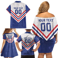 Custom Toa Samoa Rugby Family Matching Off Shoulder Short Dress and Hawaiian Shirt 1992-1993 Special Edition - Polynesian Pride