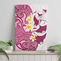 Maori Manta Ray Plumeria Royal Pink Canvas Wall Art