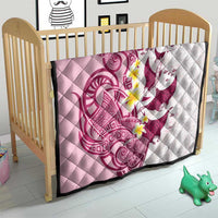 Maori Manta Ray Plumeria Royal Pink Quilt LT01 - Polynesian Pride