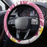 Maori Manta Ray Plumeria Royal Pink Steering Wheel Cover