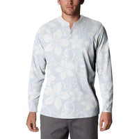 Plumeria Floral White Sunday Button Sweatshirt