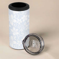 Plumeria Floral White Sunday 4 in 1 Can Cooler Tumbler