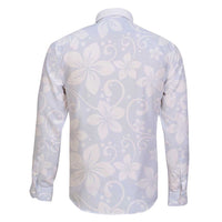 Plumeria Floral White Sunday Family Matching Long Sleeve Bodycon Dress and Hawaiian Shirt