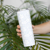 Plumeria Floral White Sunday Skinny Tumbler