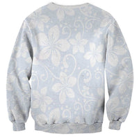 Plumeria Floral White Sunday Sweatshirt
