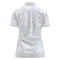 Plumeria Floral White Sunday Women Polo Shirt