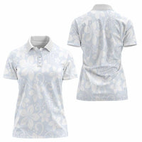 Plumeria Floral White Sunday Women Polo Shirt