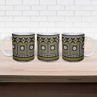 Fiji Masi Tapa Pattern Yellow Ceramic Mug - Polynesian Pride