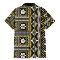 Fiji Masi Tapa Pattern Yellow Family Matching Mermaid Dress and Hawaiian Shirt - Polynesian Pride