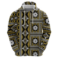 Fiji Masi Tapa Pattern Yellow Hoodie - Polynesian Pride