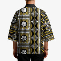 Fiji Masi Tapa Pattern Yellow Kimono - Polynesian Pride