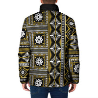 Fiji Masi Tapa Pattern Yellow Padded Jacket - Polynesian Pride