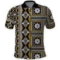 Fiji Masi Tapa Pattern Yellow Polo Shirt - Polynesian Pride