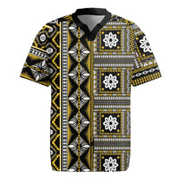 Fiji Masi Tapa Pattern Yellow Rugby Jersey - Polynesian Pride