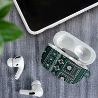 Fiji Masi Tapa Pattern Teal AirPods Case LT01 - Polynesian Pride