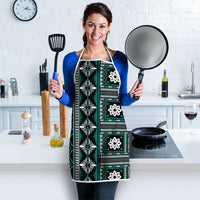 Fiji Masi Tapa Pattern Teal Apron - Polynesian Pride