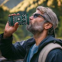 Fiji Masi Tapa Pattern Teal 4 in 1 Can Cooler Tumbler - Polynesian Pride